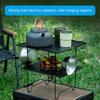 Double Layer Camping Table Metal Alloy Picnics Table Grid & Metal Plate Camping Table Outdoor Camp Storage Rack