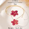 Elegant Floral Open Cuff Armlet Enamel Glaze Craft Open Arm Ring  For Women Girls