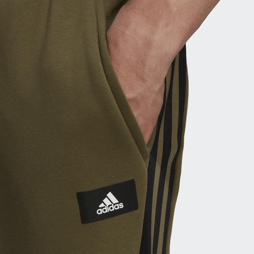 Adidas Fleece Winter Pants With Three Stripes Men Bottoms Olive H44174
