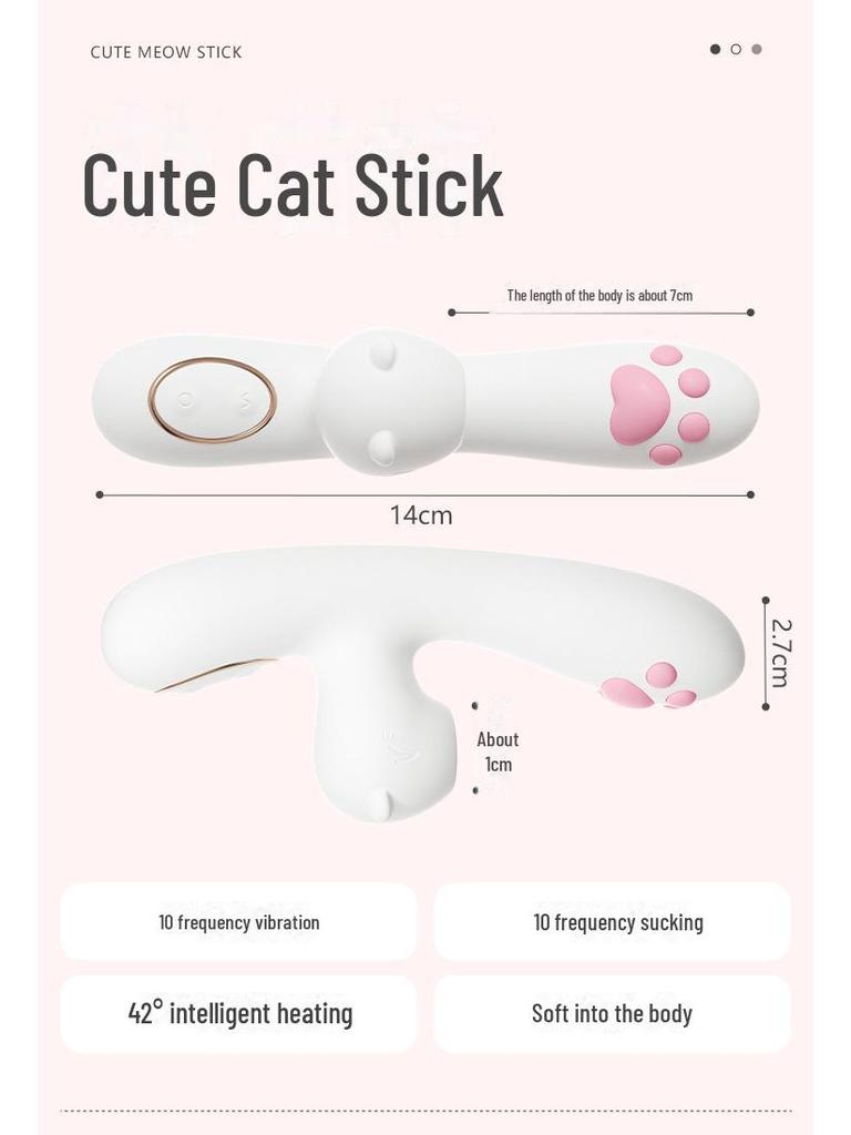 Miji Mengmeow Heating & Sucking Vibrating Massage Stick Female Masturbator - Adult Sex Toy