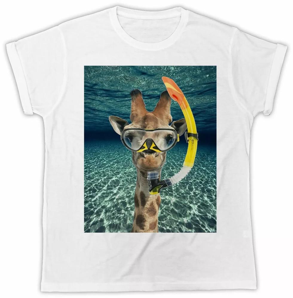 

GIRAFFE SNORKEL T-Shirt Retro Cool Gift Tee Animal Movie Funny UK Unisex T-Shirt XL