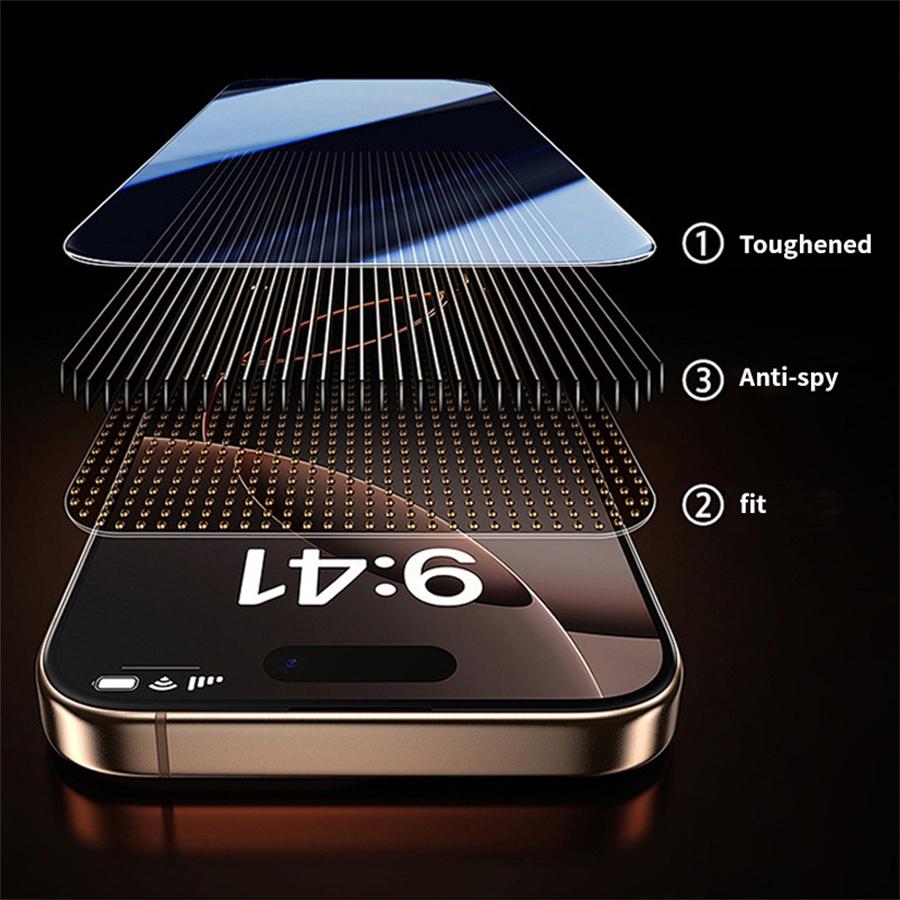 360° Privacy / Matte Privacy Tempered Glass Screen Protector Film For iPhone Air 18 17 16 15 14 13 12 Pro Max 16 15 14 Plus