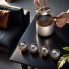High-End Titanium-Coated Thermos Kettle, Tea And Water Separation Teapot, Large-Capacity Coffee Pot With Handle