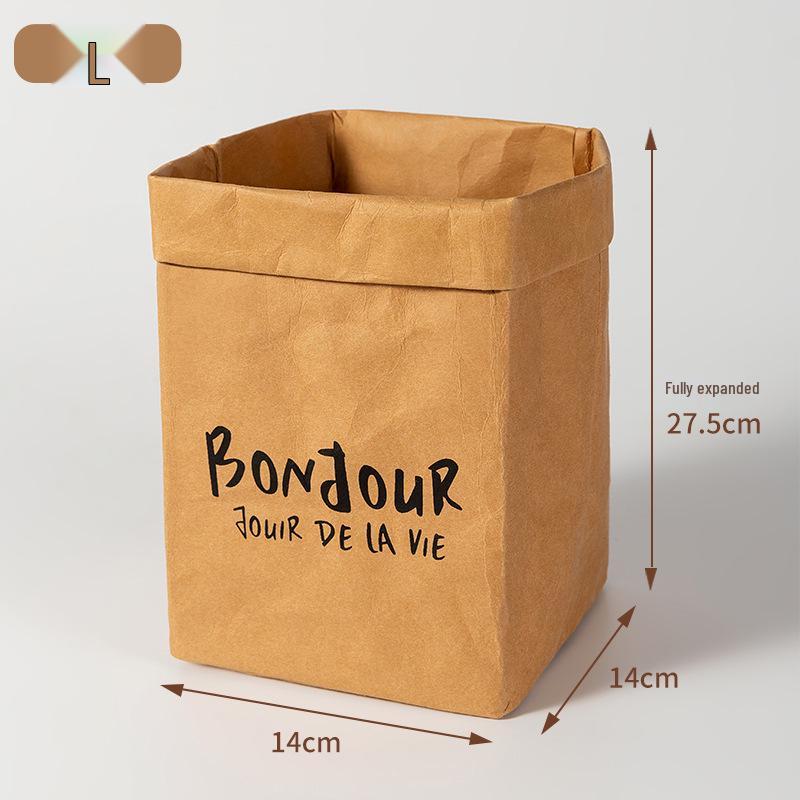 Large Waterproof Washable Kraft Paper Storage Bag for Refrigerator or Desktop Organization, Thickened for Durability, Flower Pot Cover