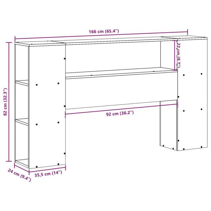VidaXL Tête de lit avec rangement cire marron 160cm bois massif de pin, tête de lit en bois, tête de lit avec rangement, 855626