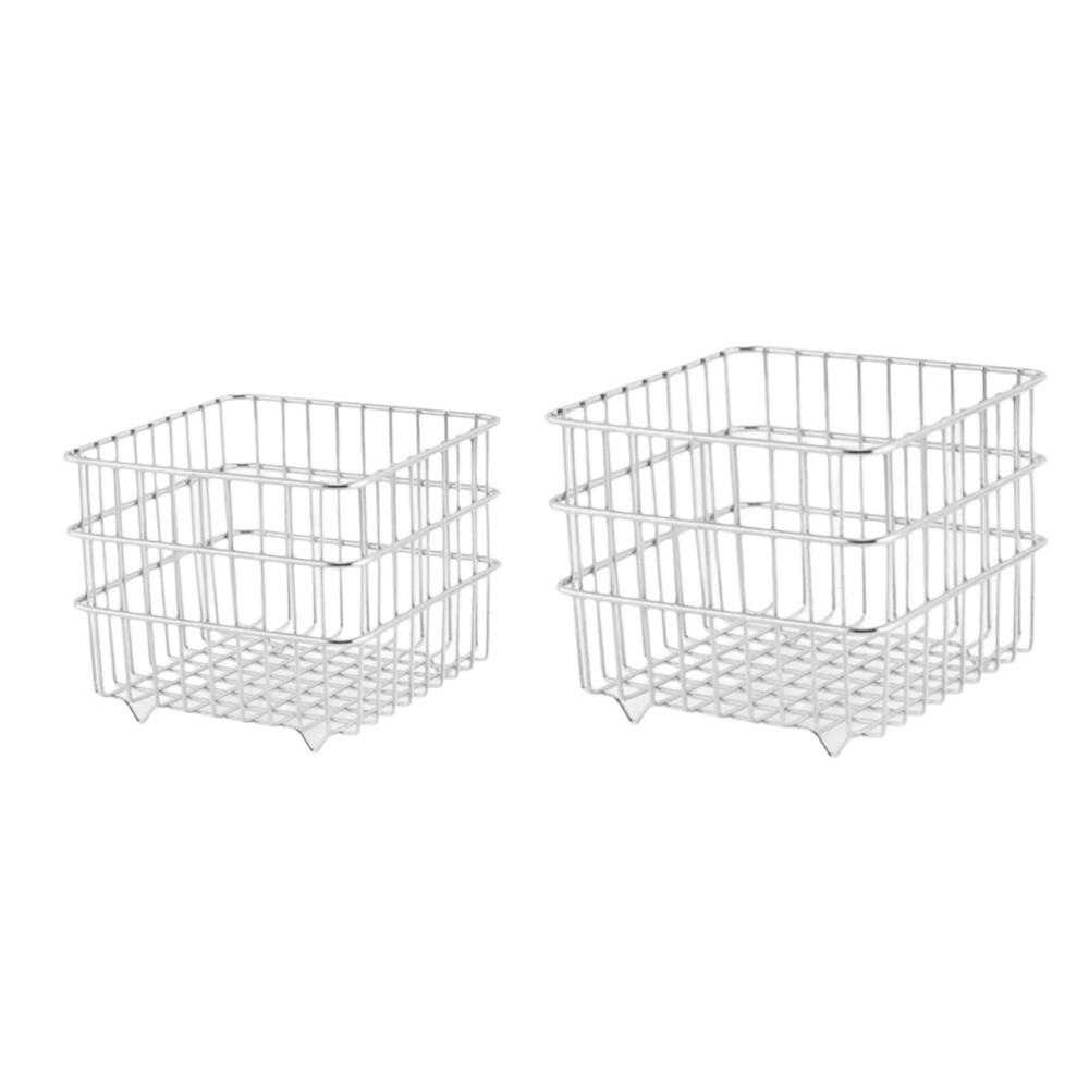 Modern Bathroom Storage Rack Stainless Steel Square Wire Basket Desktop Organizer