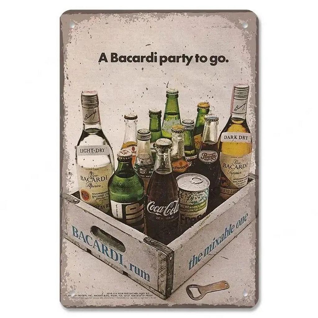 Plaque Metal Tin Signs Captain Bacardi Wall Decoration Vintage Art Posters Iron Painting for Man Cave Home Cafe Garden Club B