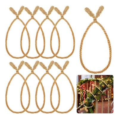 12Pcs Christmas Garland Ties 20 Inches Reusable Flexible Wreath Hanging Ropes Wreath Twist Tie for Banister Railings Stairs Trees Holiday Decoration
