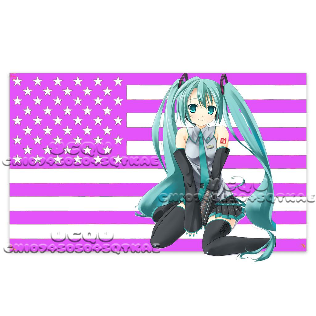 American Flag Tapestry Hatsune Miku Anime Background Decoration Dormitory Bedhead Tapestry Living Room Sofa Background Cloth