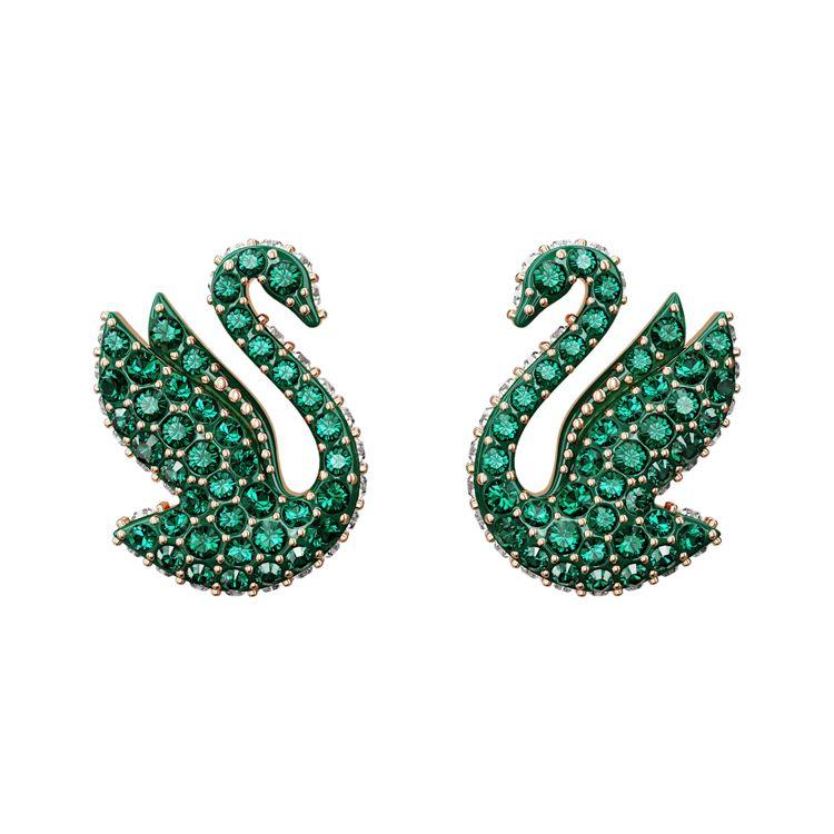 

Swarovski Swan Rose Gold Plated Earrings Women earrings Green 5650063 Box (Random Color)