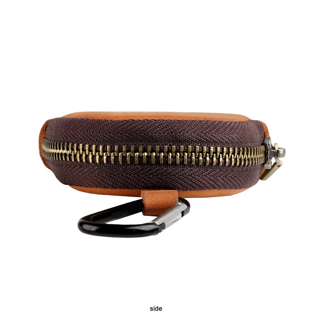 Retro Coin Bag Crazy Horse Leather Small Coins Keys Holder Zipper Pouches Bluetooth Earphone Storage Bags