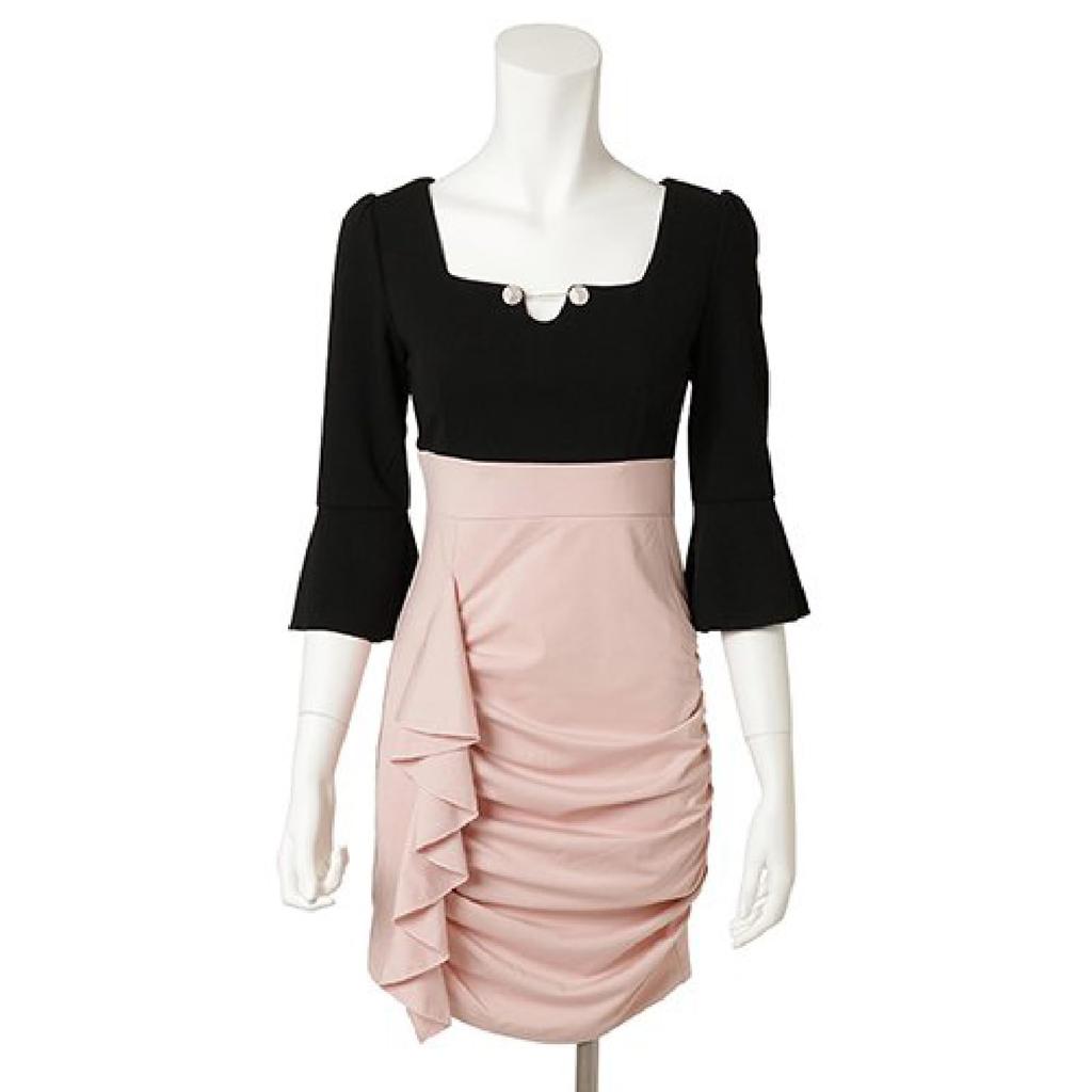 GRAXIA Cabaret Mini High Tight Hostess Cabaret Club Lounge Size M Dress, Dress, Waist, Dress, Dress, Dress, Dress, 3/4 Sleeves, Gathered, Stretch,