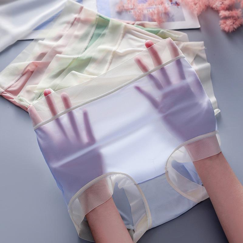 Großformatige Ice Silk Nahtlose High-Waist Damenunterwäsche - Atmungsaktiv, Elastisch, Bauchkontrolle, Po-Anhebung, Figurschmeichelnde Slips.