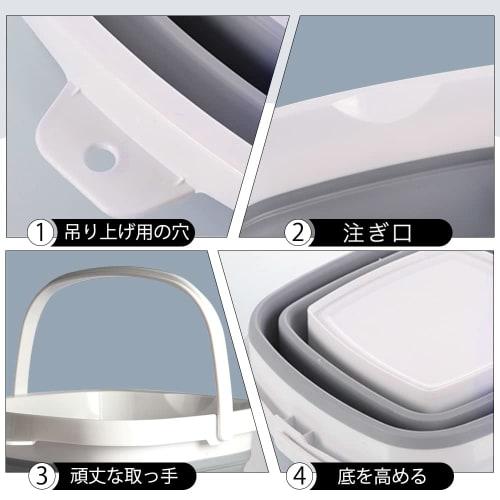 RULAYMAN Folding Bucket, Soft Silicone Bucket, Perfect for Fishing, Car Washing, Gardening, Outdoor Cleaning, Square, Available in Four Colors (3L, Gr