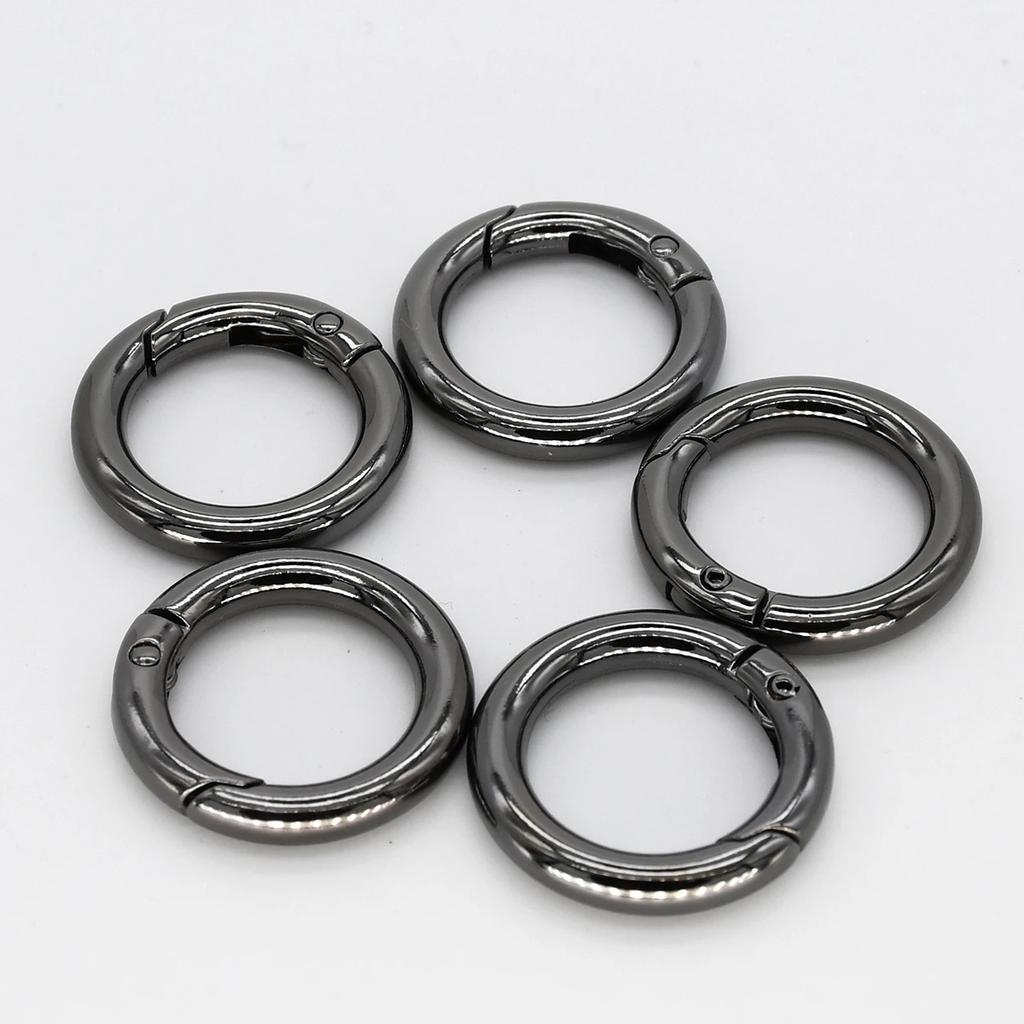 5 sztuk/partia metalowe o-ring sprężynowe klamry otwierane okrągłe karabińczyk brelok klipsy do torby hak pies łańcuszek klamry złącze dla DIY biżuteria