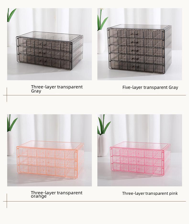 Cutie transparentă multistrat pentru depozitarea bijuteriilor, cu sertare pentru inele, cercei, coliere și brățări