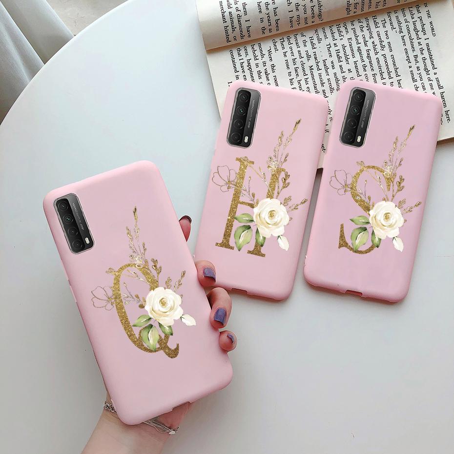 Fashion Flower Letters Shockproof Case For Huawei P Smart 2021 TPU Soft Cover For Huawei Y7A 2020 Y 7A Y7 A Phone Cases 6.67"