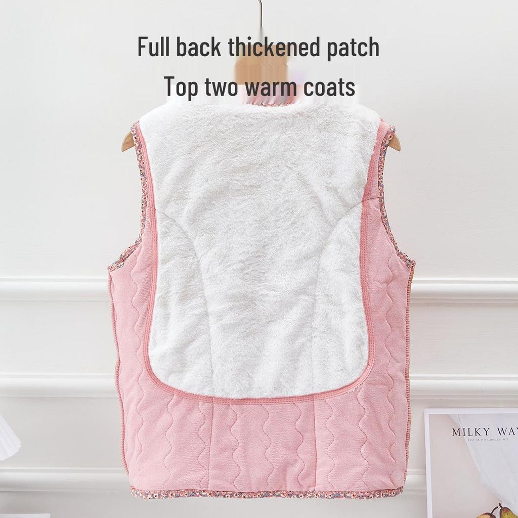 Warme, mit Fleece gefütterte Baumwollweste für Frauen mittleren und höheren Alters, perfekt für Mütter und Großmütter