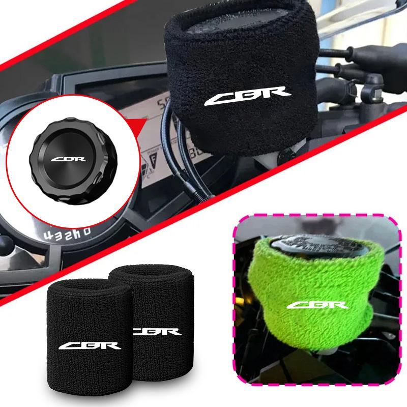 Honda Logo Motorcycle Front Fluid Brake Reservoir Sock Fuel Tank Cap for Honda CBR 125R 954 600 F4i 650F 650R 1000F 600RR 1000RR UO2