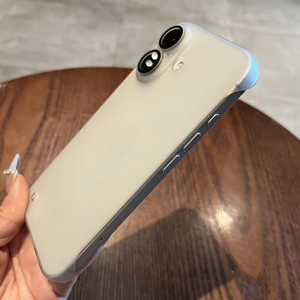 Ultra Thin Slim Matte Phone Case for iPhone 16 15 14 13 Pro Max Glass Camera Protector No Border PC Cover