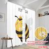 2pcs 2D flat printing Curtains Cute Bee Flower Flying Polyester Without Electricity Festive Wall Decor Perfect for Indoor