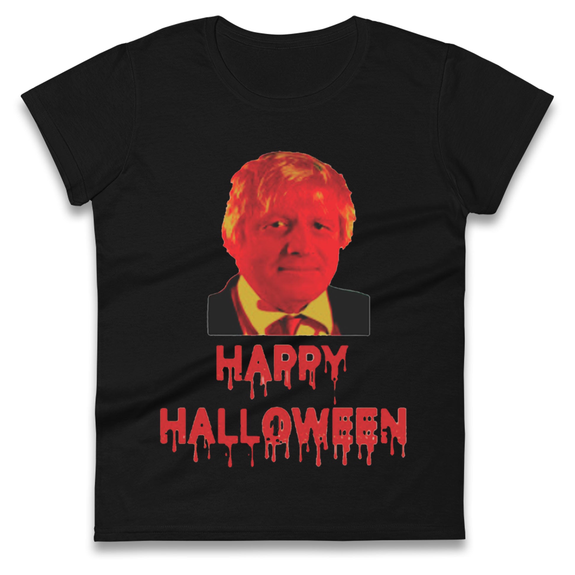 Boris Johnson Happy Halloween Womens T Shirt Mens Tops Tees Unisex XL