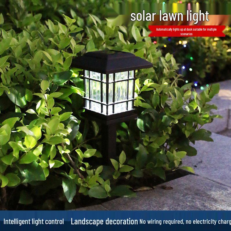 Solar-LED-Bodenleuchte im chinesischen Stil – Außenleuchte für Rasen und Garten mit Stecker