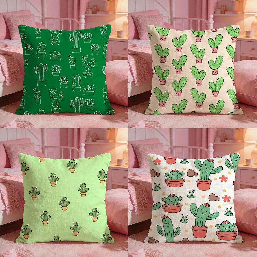 PlantcactusS Cushion Cover Premium Comfort Reversible Pillow Cove Two in One Design for Any Room Car Interior