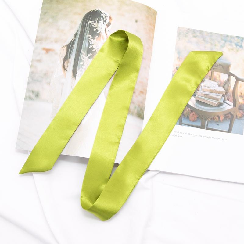 Neuer langer Taschenschal Damen Haarband Damen Accessoires Einfarbige schmale Schals Stirnband Satinband Krawatte Dekorative Taschenschals