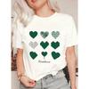 Oversized T Shirt Black Green Hearts Pattern And Katsukina Text Casual Wear For Women