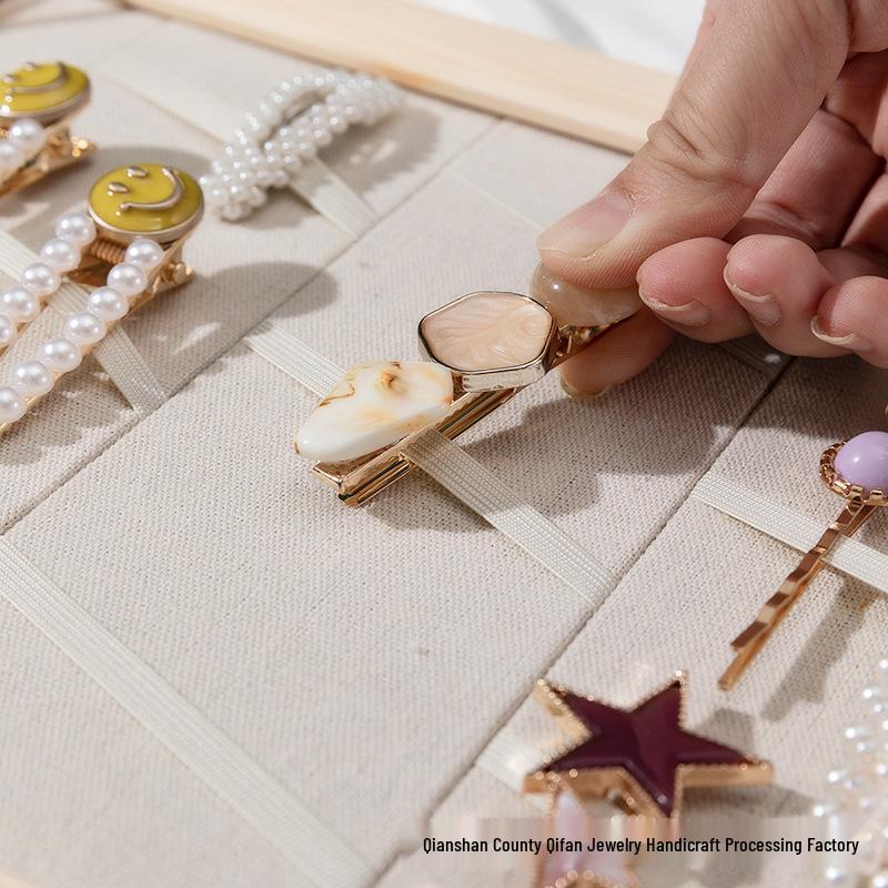 Solid Wood Jewelry & Hair Clip Display: Wall-Mounted Tray & Picture Frame