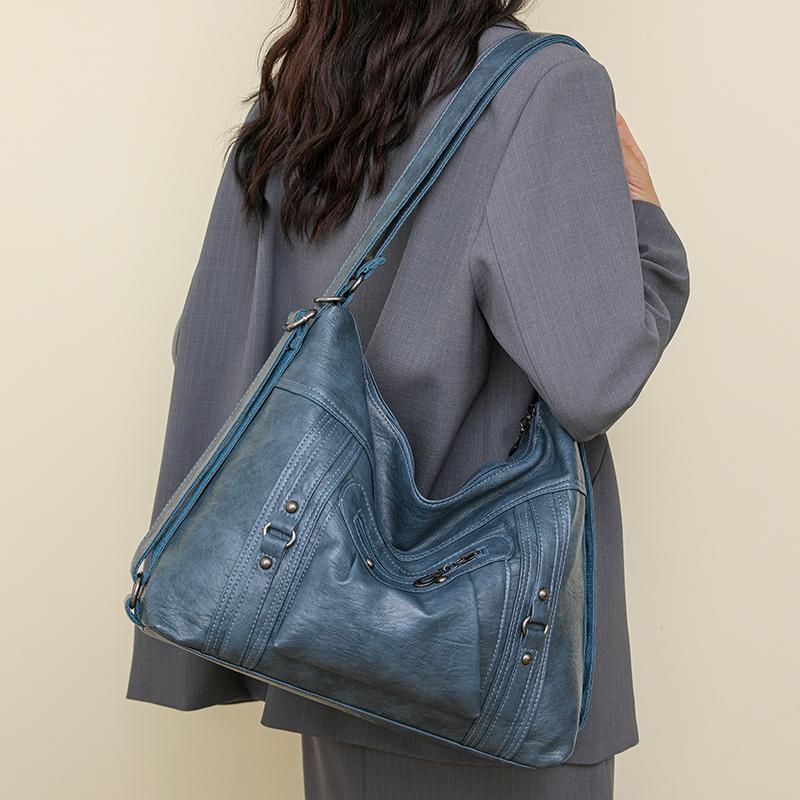 Bolsa feminina de couro macio bolsa tote mochila multifuncional