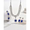 Sapphire Necklace Earrings Bracelet Four-piece Women's Jewelry Wedding Dress