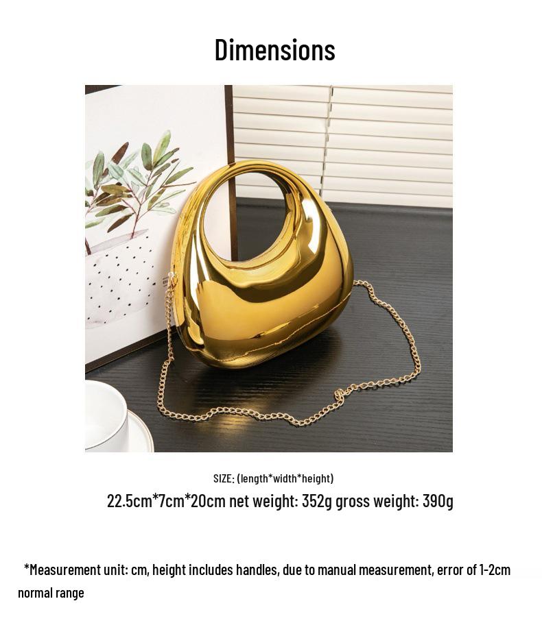 Elegante Acrylketten-Umhängetasche - Vielseitiges Knödeldesign