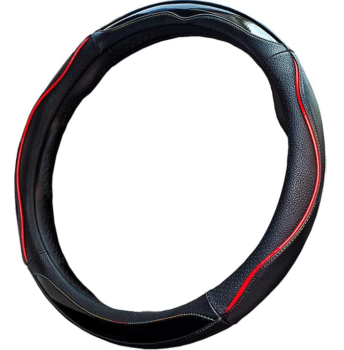 ZATOOTO Steering Wheel Cover for Kei Small Rainbow Comfortable Stylish 124B Cars, Size, Stitching, Grip, Black,