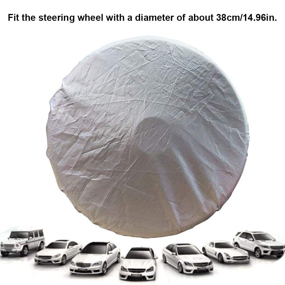Lsuoehsn Car Steering Wheel Sunshade Side Window Shade Silver Coated Cloth Steering Wheel Cover Sun Protection Insulation