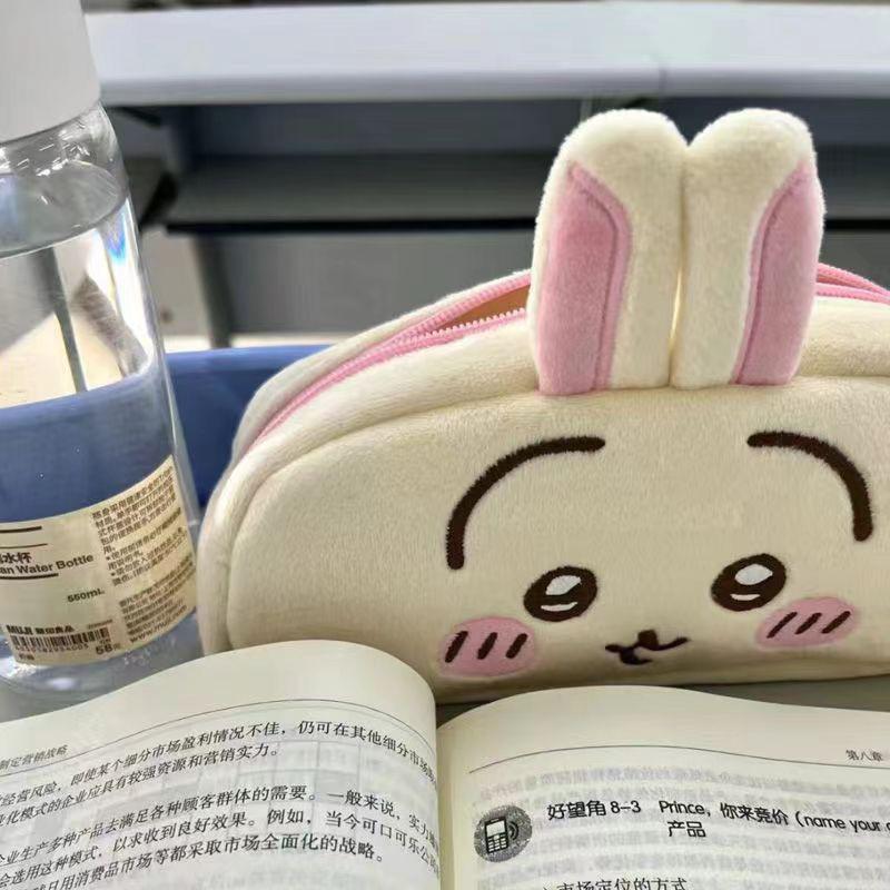 Kawaii Chiikawa Plyšové Puzdro na Ceruzky Usagi Taška na Písacie Potreby Peňaženka Kozmetická Taška Školské Potreby pre Študentov Úložná Taška