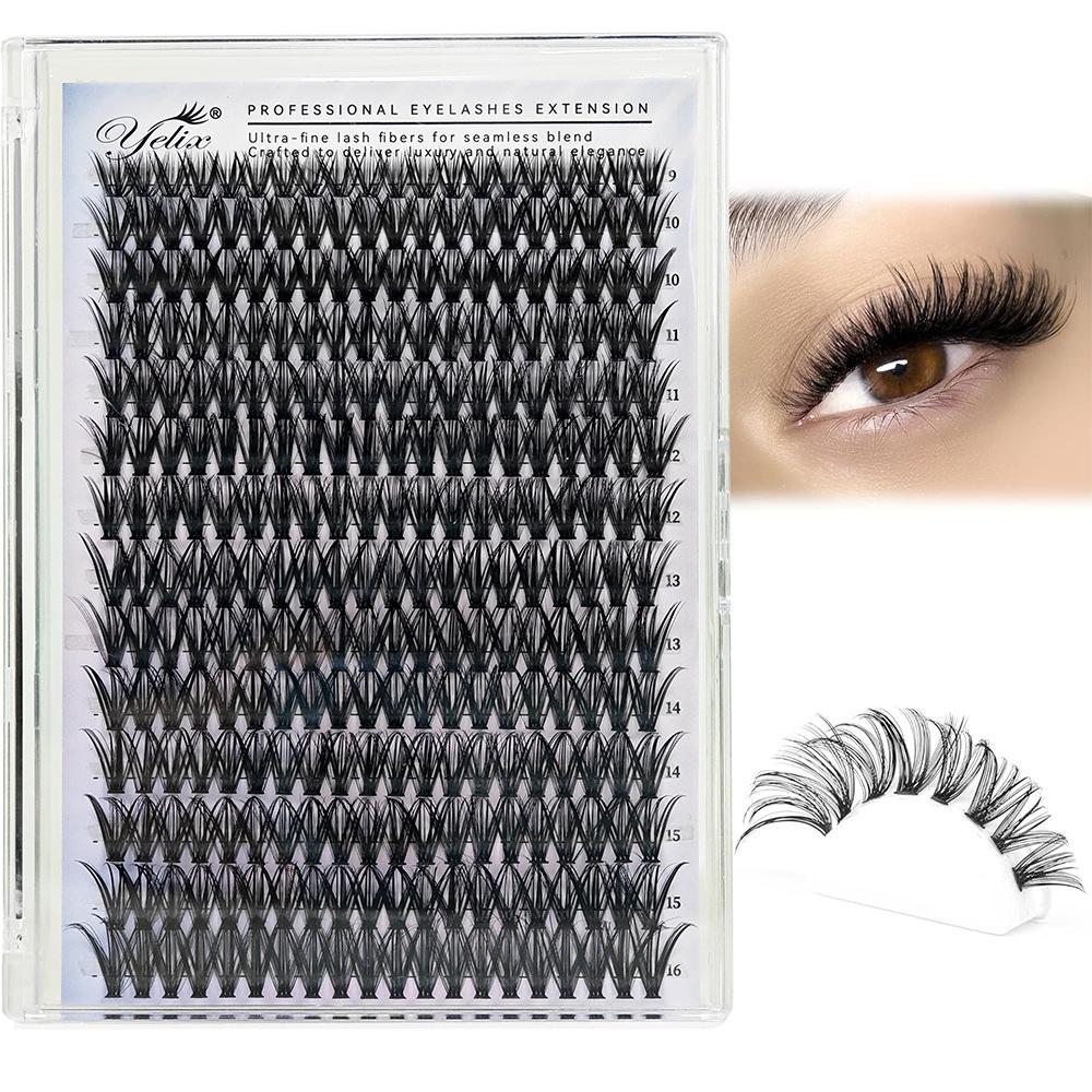 European Eyelash Book Set - 40D/60D/80D Segment Clusters, DIY Dense Curl, 32 Rows, Large Capacity