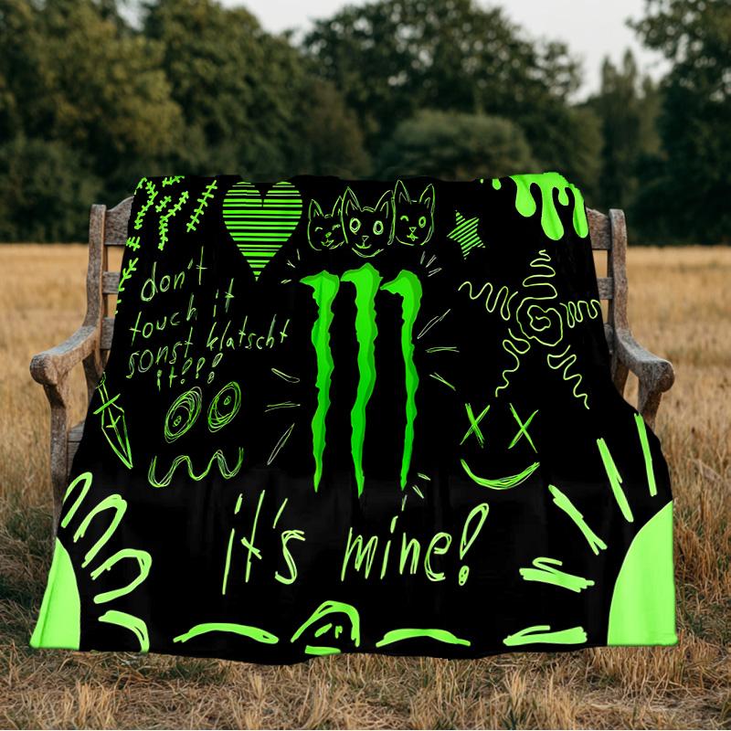 Monster Energy Flannel Blanket, Use for Birthday/Holiday Gift, Soft Blanket for Sofa/Bed/Camping/Office/Tourism Use,All Seasons