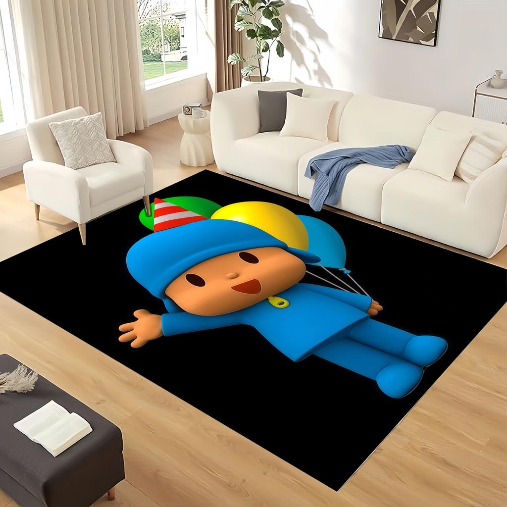 3D Fun P-Pocoyo Elly Pato Cartoon Carpet Rug for Home Living Room Bedroom Sofa Doormat Decor,kids Play Non-slip Floor Mat Gift