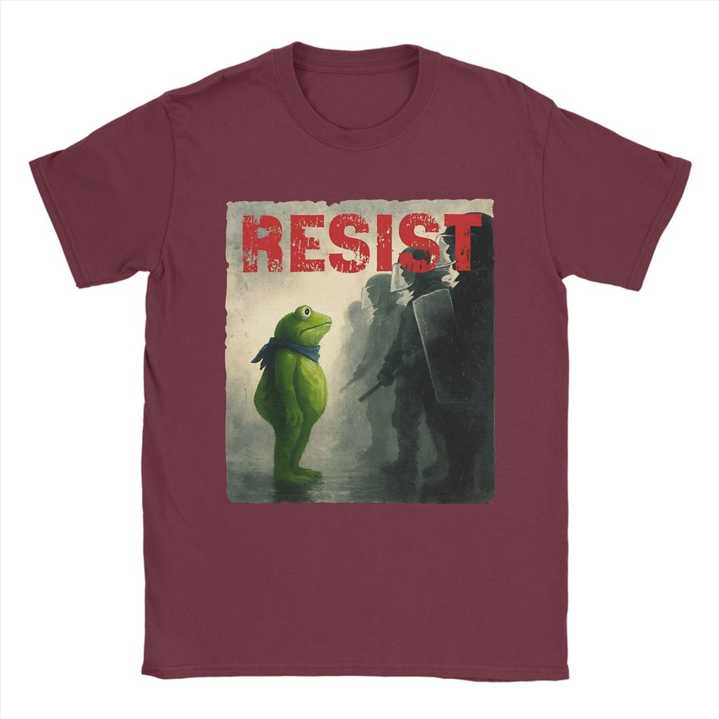 Resist Portland Frog Protest T-Shirt Activist Novelty T-Shirts Short Sleeve Aesthetic Tops Beach Cotton O Neck Oversize Clothes