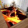 Anime Style Carpet with Flame Warrior Design Suitable for Use As an Anti-slip Game Mat for Living Room and Bedroom Sofas