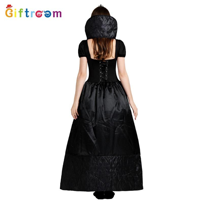 Mardi Gras Party Costume Black Queen Princess Witch Dress Game Uniform Stage Performance Costume