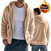 Winter Fleece Hoodie Sweatshirt Herren Flauschig Sherpa Langarm Durchgehender Reißverschluss Weiche Jacken Mit Kapuze Oberbekleidung Herren Kaltwetterjacken