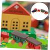 1/12 Miniature Wood Train Toy with Vibrancy Color Carriages and Metal Hooks for Doll House Scene Display Enhancement
