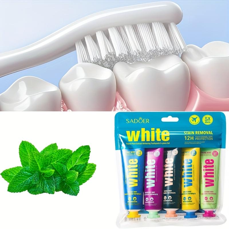 SADOER White Plant Extract Toothpaste Set - Deep Cleansing, Fresh Toothpaste, Travel Toothpaste, 5-piece Set of Sensitive Toothpaste