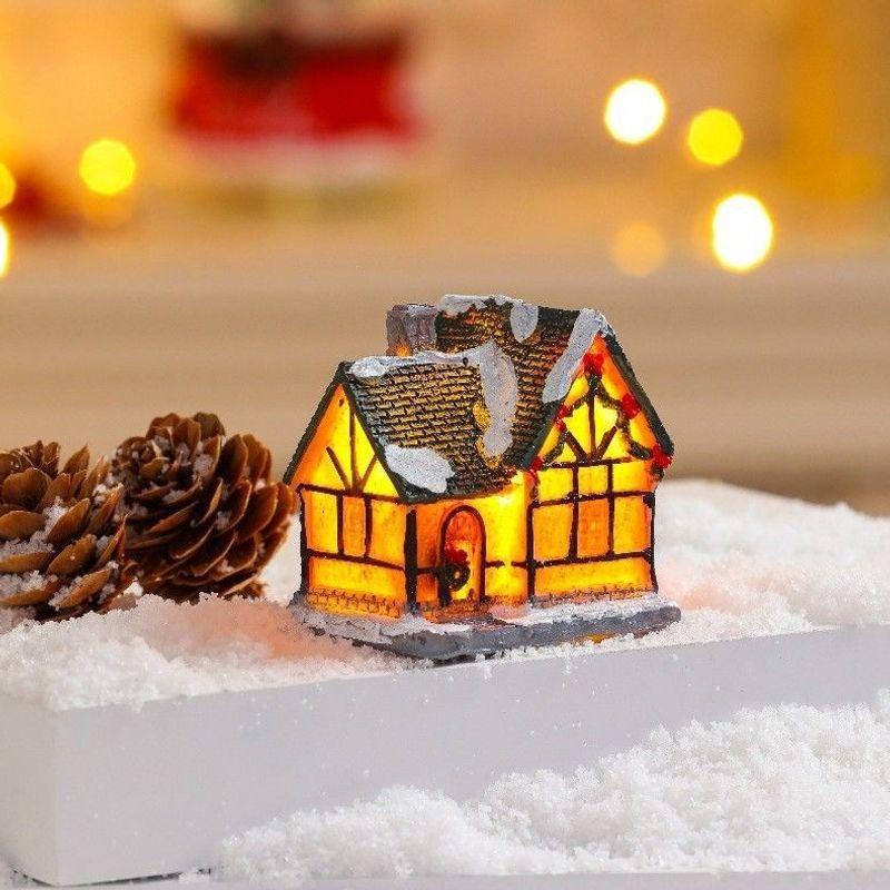 Christmas micro landscape mini luminous small house tabletop ornament Christmas tree ornament children's small gift