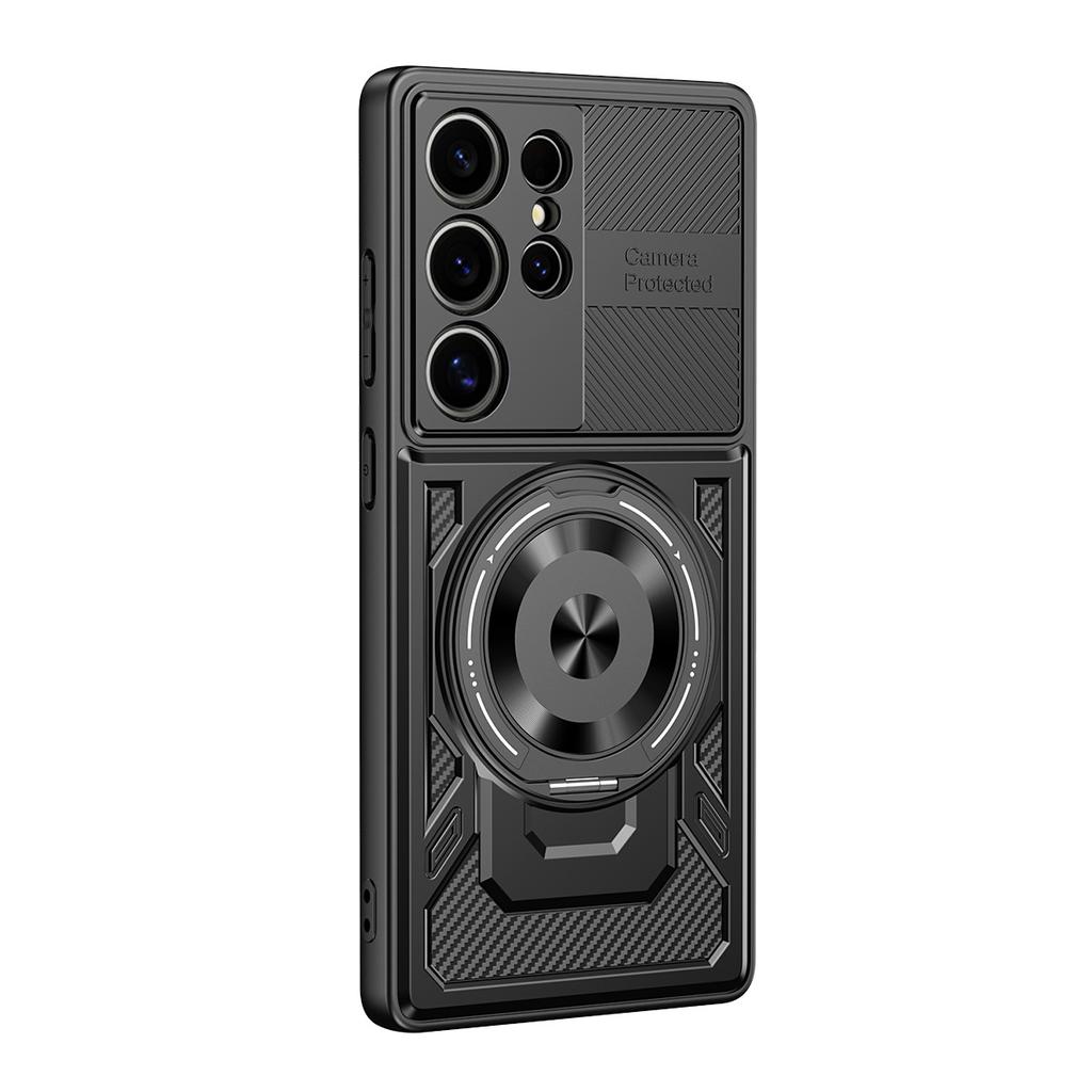 Applicable to Galaxy S25 mobile phone case excellent armor magnetic suction rotating bracket Samsung S24ultra anti-drop protective case