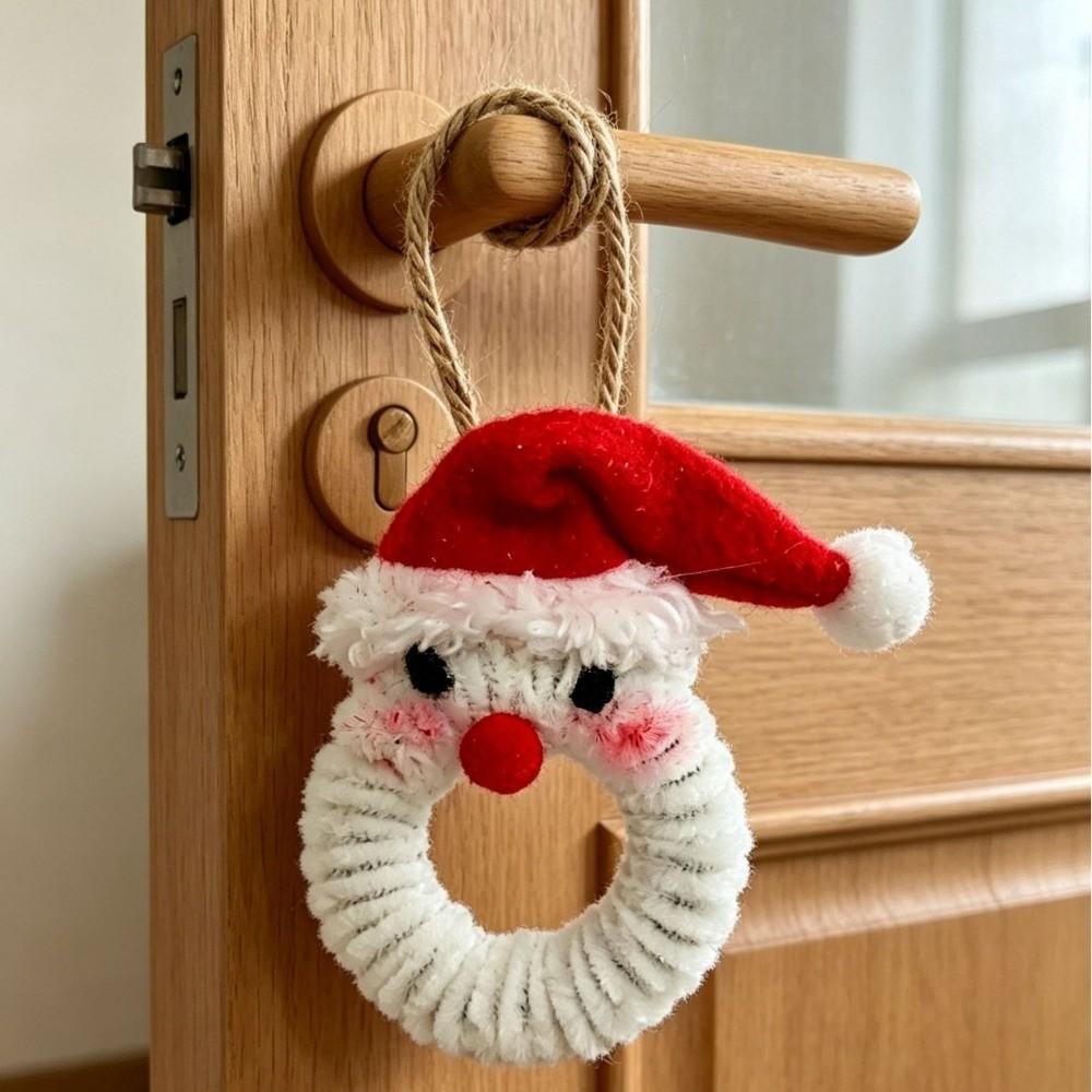 Santa Claus Mini Christmas Wreath Xmas Decorations Xmas Hanging Ornament  Door Decor