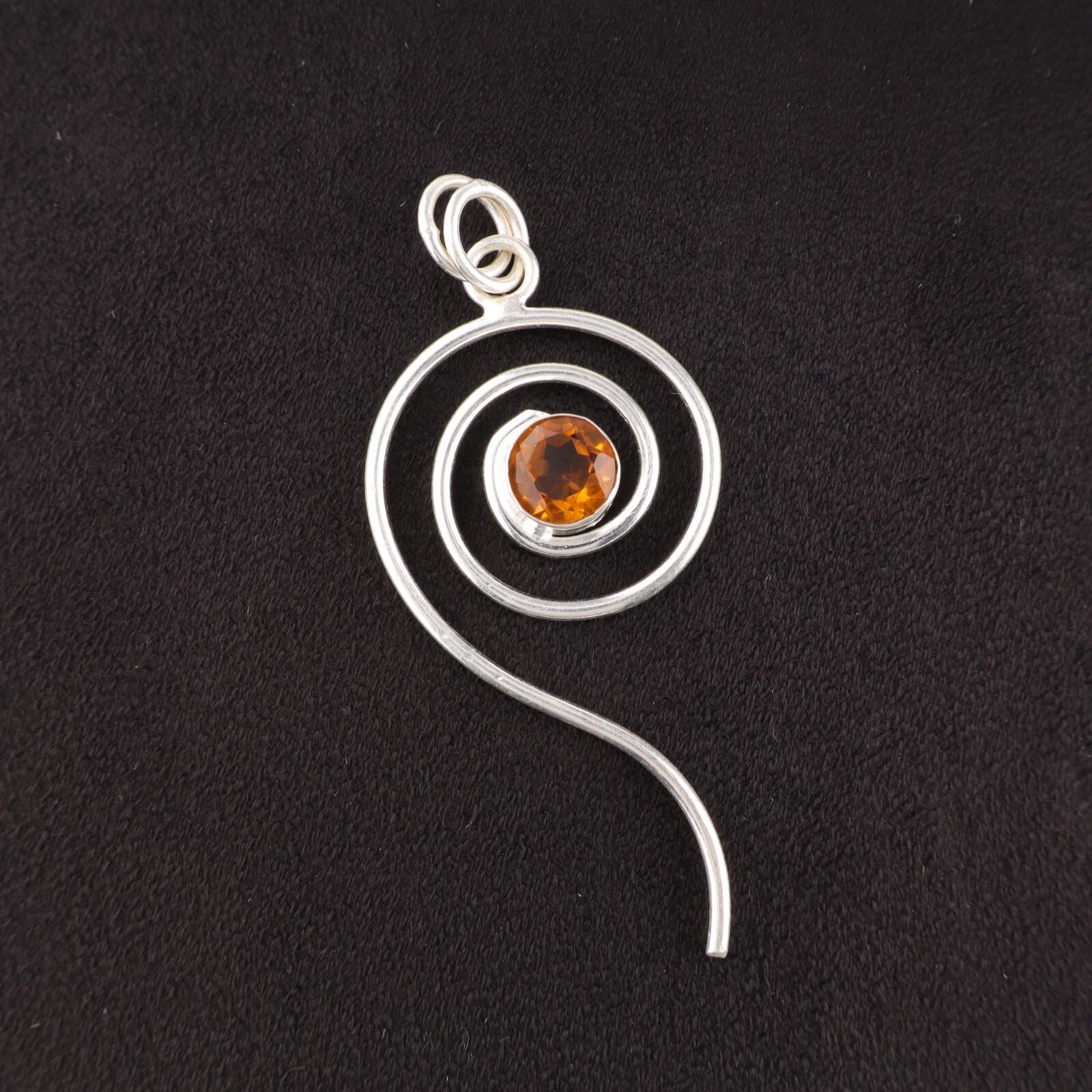 

Citrine Gemstone 925 Sterling Silver Jewelry Handmade Pendant Anniversary Gift PP-42-14